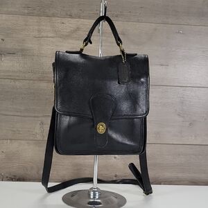 Vintage Coach Willis Black Leather Top Handle Crossbody Shoulder Bag 5130